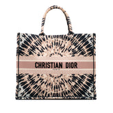 Large Embroidered Canvas Tie Dye Book Tote